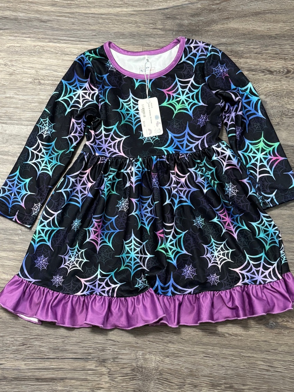 Pete and Lucy Web of Whimsey Girl Dress NWT Halloween Spiderweb Print 4T